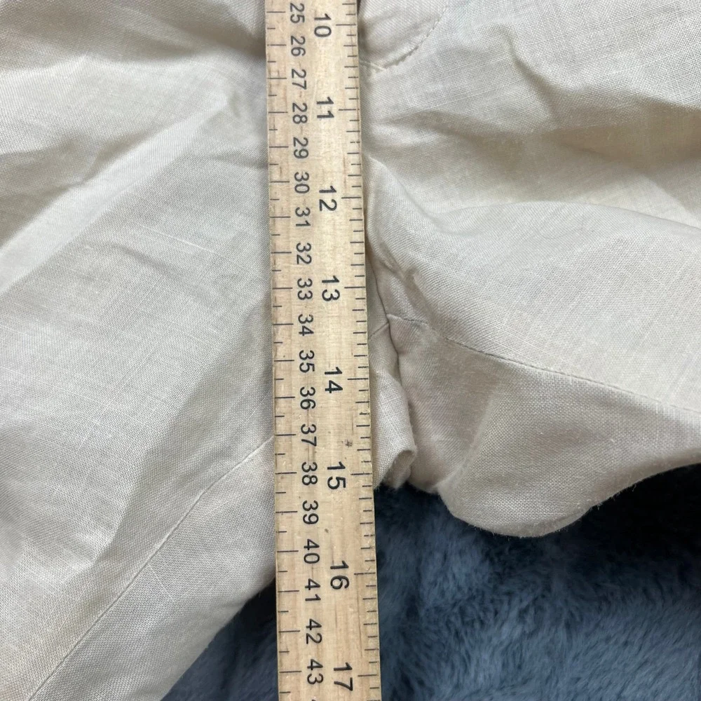 Pronti Collection by Phita Mens XL 40x34 Tan 100% Linen Pleated Dress Pants